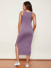 Maternity Split Side Cable Knit Dress