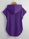 High Low Hem Drawstring Hooded Tee