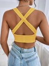 Ribbed Plunging Crisscross Crop Top