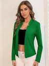 Solid Notch Neck Blazer