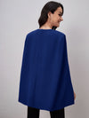 Solid Open Front Cloak Sleeve Blazer