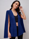 Solid Open Front Cloak Sleeve Blazer