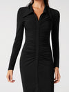 Ruched Slit Hem Bodycon Dress
