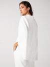Solid Open Front Cloak Sleeve Blazer