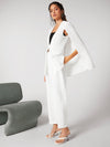 Solid Open Front Cloak Sleeve Blazer