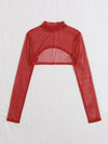 Mock neck Super Crop Mesh Top