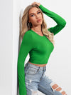 Tied Cutout Back Crop Tee