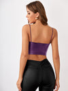 Leather Look Crop Cami Top