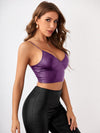 Leather Look Crop Cami Top