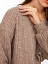 EZwear F V neck Drop Shoulder Rib knit Crop Tee