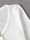 Lettuce Edge Waffle Knit Button Up Top