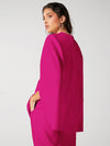 Solid Open Front Cloak Sleeve Blazer