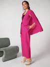 Solid Open Front Cloak Sleeve Blazer