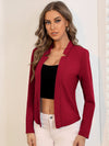 Solid Notch Neck Blazer