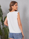 Notched Neck Scallop Trim Top
