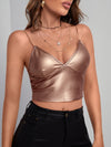 Leather Look Crop Cami Top