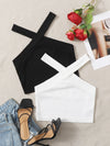 2 Pack Crisscross Crop Halter Top