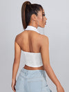 Open Back Crop Halter Top