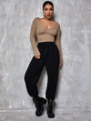 V Neck Solid Fitted Crop Tee