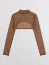 Mock neck Super Crop Mesh Top