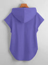 High Low Hem Drawstring Hooded Tee