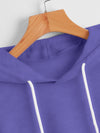 High Low Hem Drawstring Hooded Tee