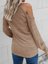 Marled Knit Cold Shoulder Tee