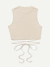 Crisscross Tie Back Crop Tank Top