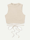 Crisscross Tie Back Crop Tank Top