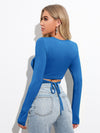 Tied Cutout Back Crop Tee