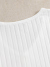 Lettuce Edge Button Front Rib knit Top