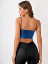 Leather Look Crop Cami Top