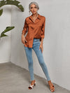 Leopard Jacquard Satin Blouse