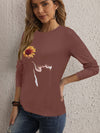 EMERY ROSE Sunflower And Slogan Graphic Tee