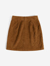 Corduroy Dual Pockets Straight Mini Skirt
