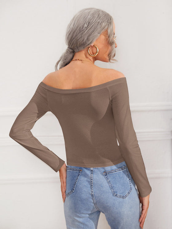 Off Shoulder Solid Tee