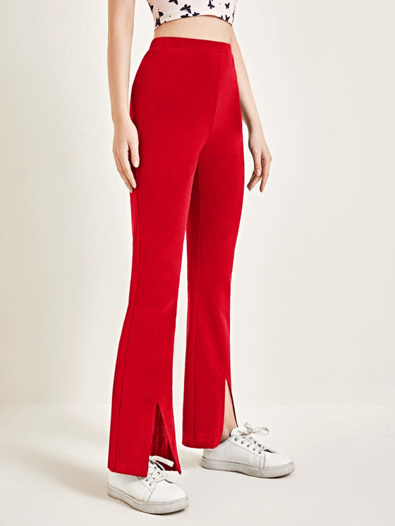 Split Hem Flare Leg Pants