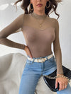 Mesh Yoke Solid Tee