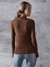 BASICS Mock Neck Rib knit Top