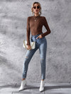 BASICS Mock Neck Rib knit Top