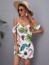 Tropical Print Cold Shoulder Dress