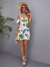 Tropical Print Cold Shoulder Dress