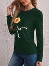 EMERY ROSE Sunflower And Slogan Graphic Tee