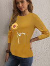 EMERY ROSE Sunflower And Slogan Graphic Tee