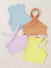 4pcs Rib knit Top