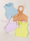 4pcs Rib knit Top