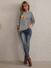 EMERY ROSE Sunflower And Slogan Graphic Tee