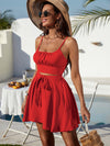 Ruched Bust Cami Top Belted Skirt Set