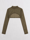 Mock neck Super Crop Mesh Top