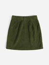 Corduroy Dual Pockets Straight Mini Skirt
